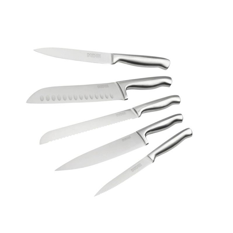 Ensemble de 5 couteaux de cuisine professionnels - NIROSTA - Inox - 24