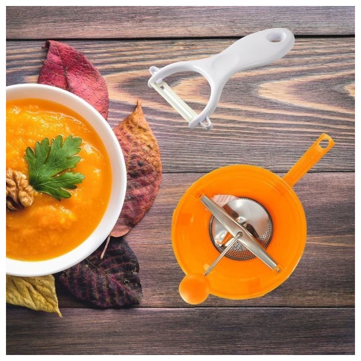 Ensemble de 2 ustensiles spécial purée avec éplucheur et moulin a légumes - FACKELMANN - Ensemble de 2 ustensiles spécial purée avec éplucheur et moulin a légumes - FACKELMANN -