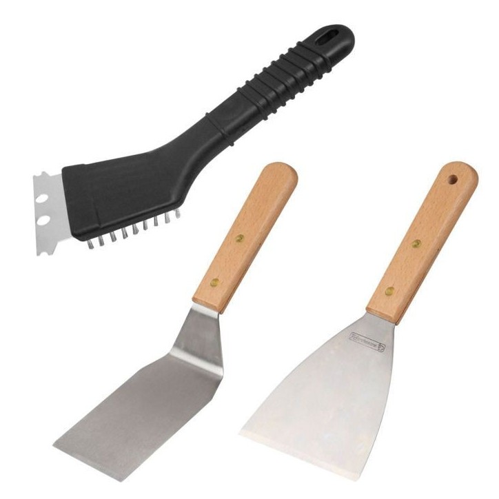 Ensemble 3 ustensiles professionnels - FACKELMANN PROFESIONAL - Pour plancha Ensemble 3 ustensiles professionnels - FACKELMANN PROFESIONAL - Pour plancha