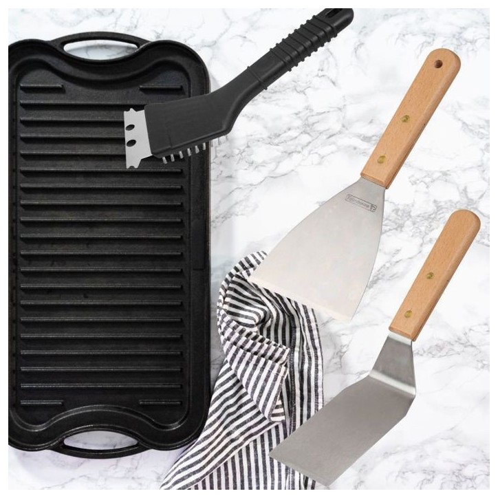 Ensemble 3 ustensiles professionnels - FACKELMANN PROFESIONAL - Pour plancha Ensemble 3 ustensiles professionnels - FACKELMANN PROFESIONAL - Pour plancha