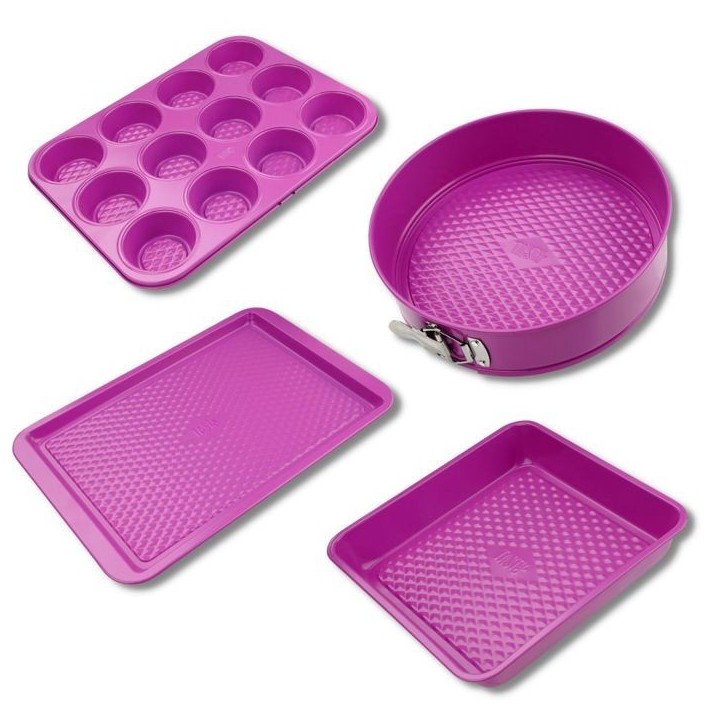 Ensemble de 4 moules - FACKELMANN - Tasty Pâtisserie - 23 a 38 cm - Fuchsia Ensemble de 4 moules - FACKELMANN - Tasty Pâtisserie - 23 a 38 cm - Fuchsia