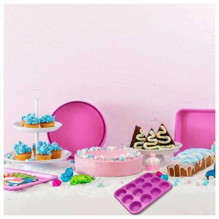 Ensemble de 4 moules - FACKELMANN - Tasty Pâtisserie - 23 a 38 cm - Fuchsia Ensemble de 4 moules - FACKELMANN - Tasty Pâtisserie - 23 a 38 cm - Fuchsia