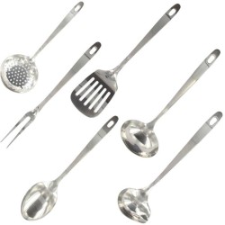 Ensemble ustensiles de cuisine 6 pieces - FACKELMANN - Oxford - Inox