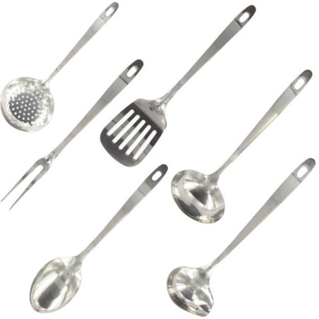 Ensemble ustensiles de cuisine 6 pieces - FACKELMANN - Oxford - Inox