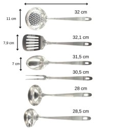 Ensemble ustensiles de cuisine 6 pieces - FACKELMANN - Oxford - Inox