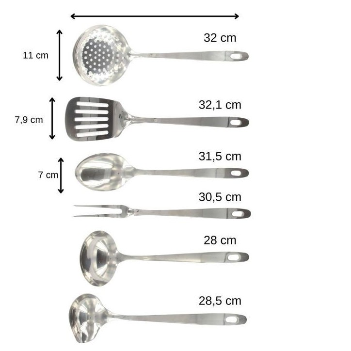 Ensemble ustensiles de cuisine 6 pieces - FACKELMANN - Oxford - Inox
