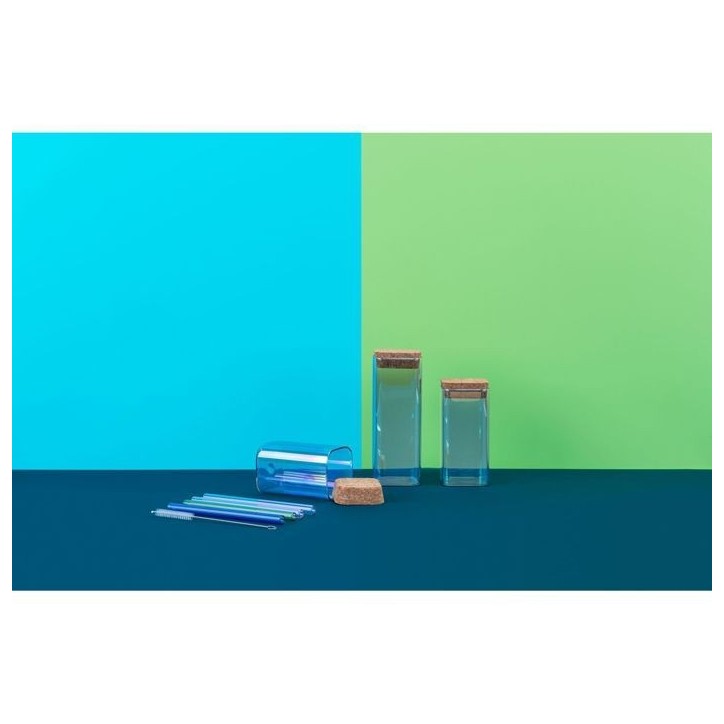 Set de 3 boîtes de conservation en verre avec couvercle - FACKELMANN - Tasty Green - 280, 330 et 450 ml
