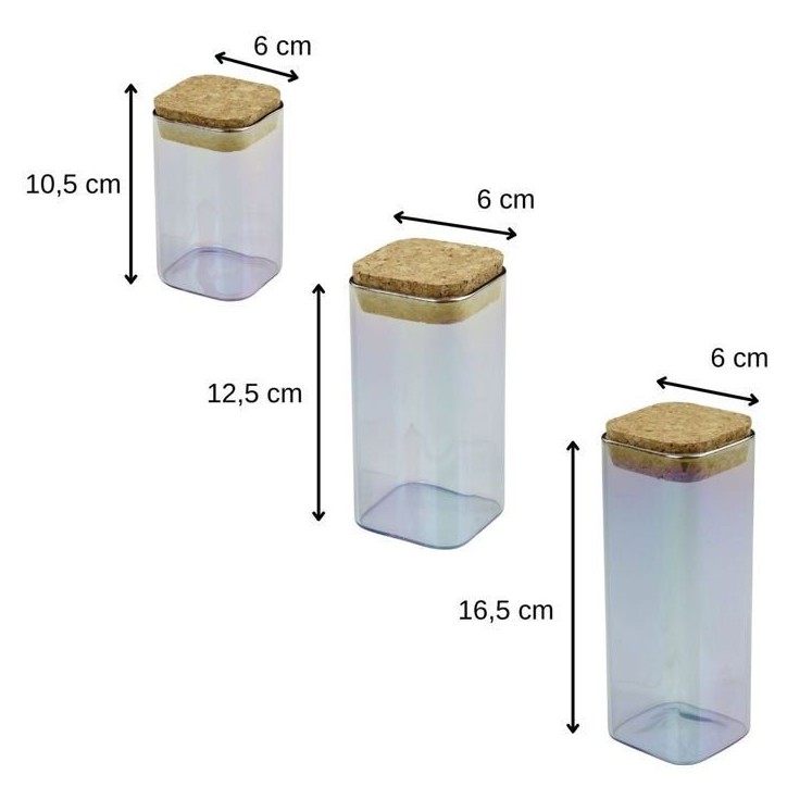 Set de 3 boîtes de conservation en verre avec couvercle - FACKELMANN - Tasty Green - 280, 330 et 450 ml