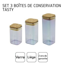 Set de 3 boîtes de conservation en verre avec couvercle - FACKELMANN