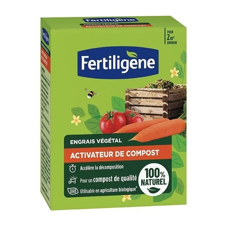 Activateur de compost FERTILIGENE - FACOMP12 - 1,2 kg - Accélere la décomposition des déchets