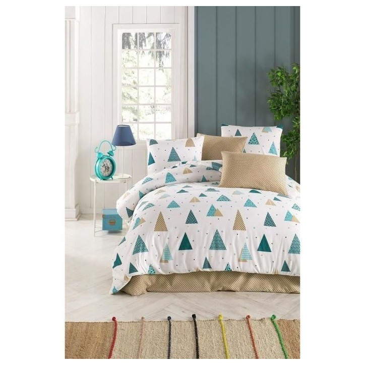 Parure de lit - 1 housse de couette 220 x 240 cm + 2 taies d'oreiller 60 x 60 cm - 65% coton, 35% polyester - Blanc Parure de lit - 1 housse de couette 220 x 240 cm + 2 taies d'oreiller 60 x 60 cm - 65% coton, 35% polyester - Blanc