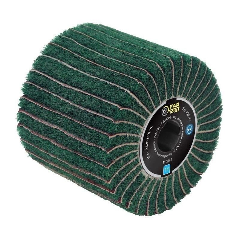 Brosse fibre synthétique et lamelles abrasives - FARTOOLS - Ø120mm/L
