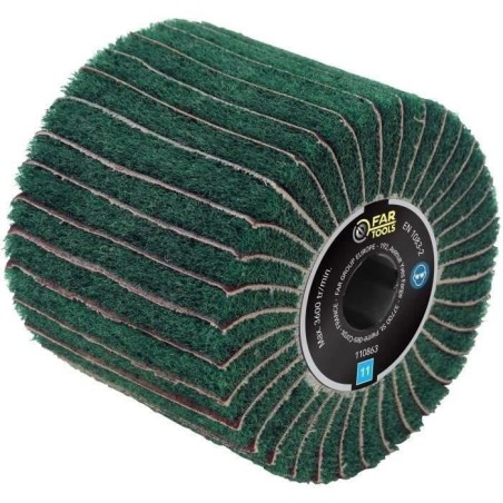 Brosse fibre synthétique et lamelles abrasives - FARTOOLS - Ø120mm/L