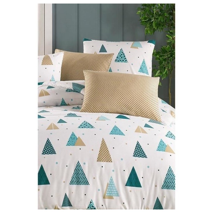 Parure de lit - 1 housse de couette 220 x 240 cm + 2 taies d'oreiller 60 x 60 cm - 65% coton, 35% polyester - Blanc Parure de lit - 1 housse de couette 220 x 240 cm + 2 taies d'oreiller 60 x 60 cm - 65% coton, 35% polyester - Blanc