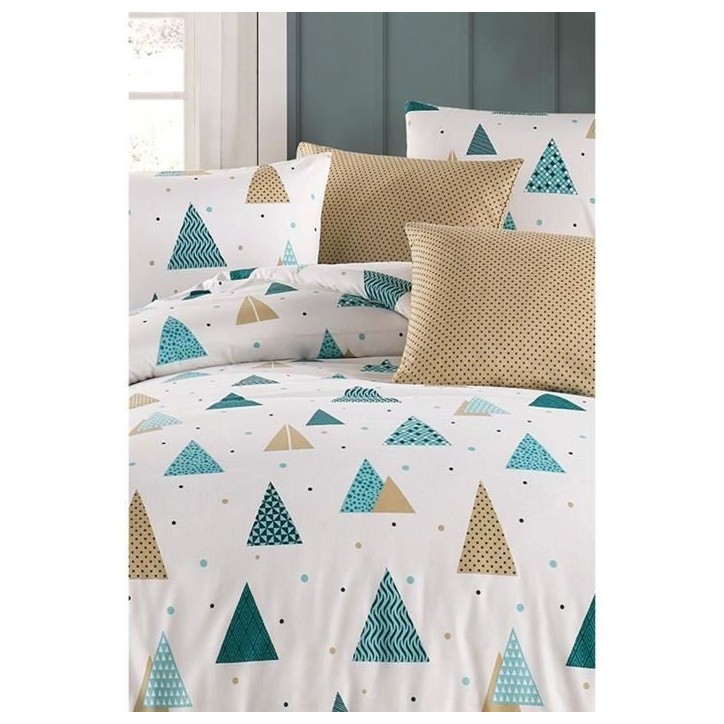 Parure de lit - 1 housse de couette 220 x 240 cm + 2 taies d'oreiller 60 x 60 cm - 65% coton, 35% polyester - Blanc Parure de lit - 1 housse de couette 220 x 240 cm + 2 taies d'oreiller 60 x 60 cm - 65% coton, 35% polyester - Blanc