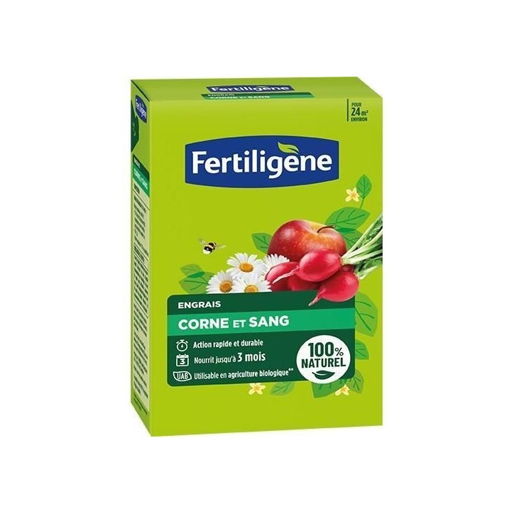 Engrais corne et sang FERTILIGENE - FCOSAN12 - 1,2 kg - Action rapide et durable - Nourrit jusqu'a 3 mois Engrais corne et sang FERTILIGENE - FCOSAN12 - 1,2 kg - Action rapide et durable - Nourrit jusqu'a 3 mois