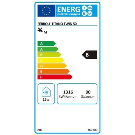 Chauffe-eau électrique Ferroli TITANO TWIN 50L - Plat - Multiposition - Blanc