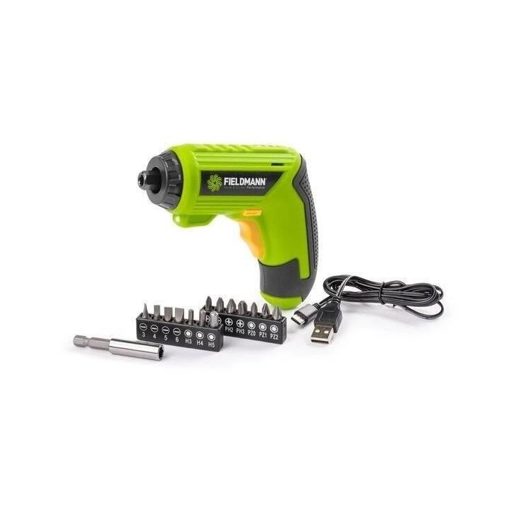 Visseuse sans fil - FIELDMANN - 3,6 V - Batterie 1500 mAh - 15 accessoires - Vert Visseuse sans fil - FIELDMANN - 3,6 V - Batterie 1500 mAh - 15 accessoires - Vert