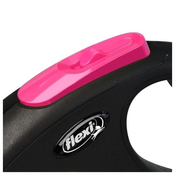 Laisse sangle TRIXIE flexi New NEON - Taille S - 5m - Rose fluo Laisse sangle TRIXIE flexi New NEON - Taille S - 5m - Rose fluo
