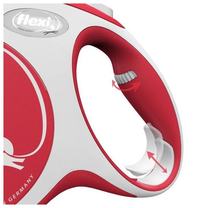 Laisse-sangle - KERBL - Flexi NewConfort - Taille M - 5-m - Max.25 kg - Rouge