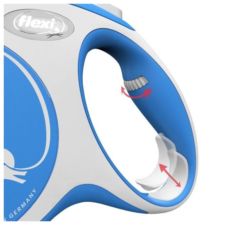 Laisse-sangle - KERBL - Flexi NewConfort - Taille M - 5-m - Max.25 kg - Bleu