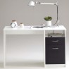 Bureau JACKSON - Décor blanc P/noir - L123 x H76,5 x P50 cm - Fabriqu