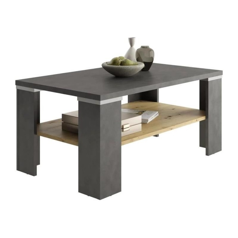 Table basse - Décor Matera et chene Artisan - L100 x H46 x P60 cm - F