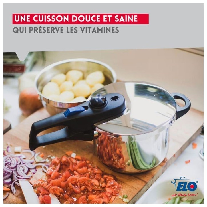 Autocuiseur vapeur - FACKELMANN - Elo Praktika Plus XL - Acier inoxydable 18/10 - 22 cm - 3 a 6 litres Autocuiseur vapeur - FACKELMANN - Elo Praktika Plus XL - Acier inoxydable 18/10 - 22 cm - 3 a 6 litres