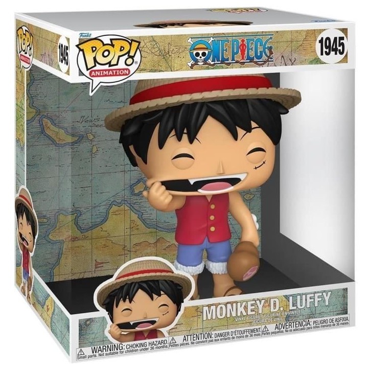 Figurine Funko Pop! - Jumbo Animation One Piece - Monkey D. Luffy - 25 cm - Vinyle - Garantie 2 ans