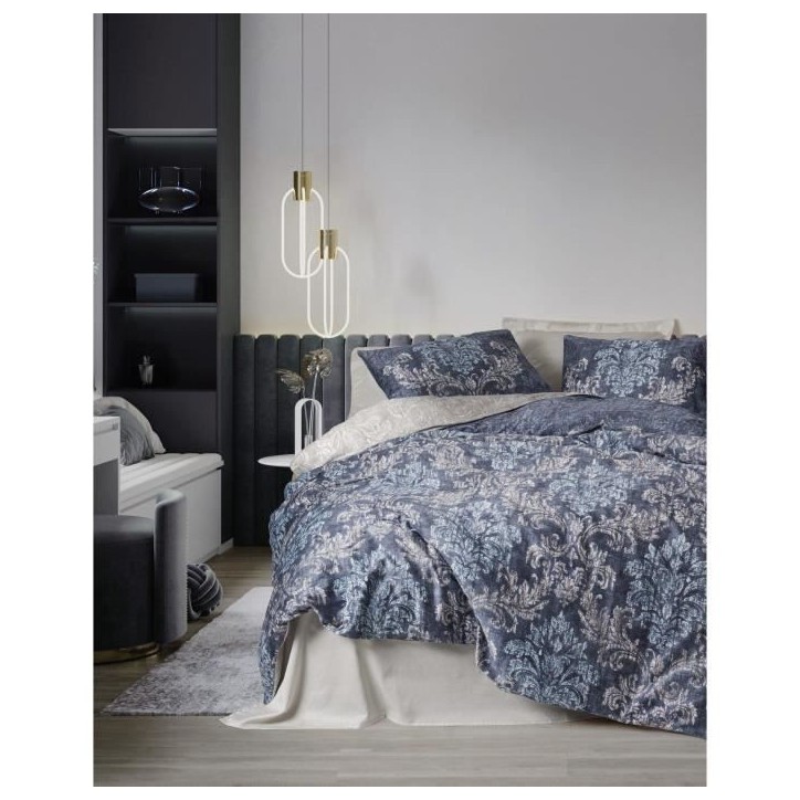 Parure de lit - 1 housse de couette 220 x 240 cm + 2 taies d'oreiller 60 x 60 cm - Satiné 100% coton - Beige