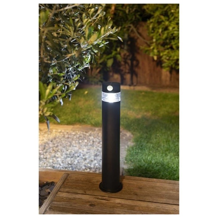 Borne solaire - GALIX - G4585C - Forte clarte - Inox avec détecteur - H50 cm - 150 Lumens Borne solaire - GALIX - G4585C - Forte clarte - Inox avec détecteur - H50 cm - 150 Lumens
