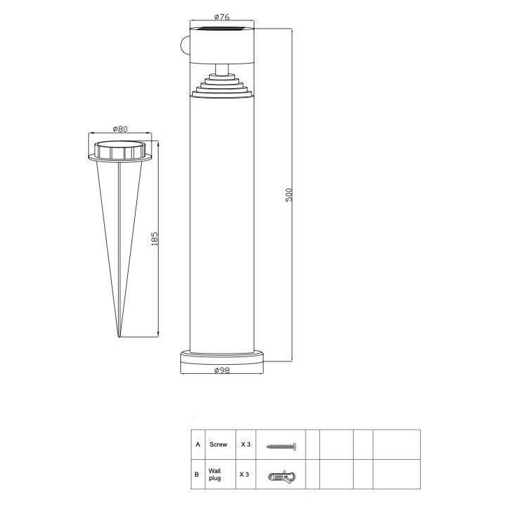Borne solaire - GALIX - G4585C - Forte clarte - Inox avec détecteur - H50 cm - 150 Lumens Borne solaire - GALIX - G4585C - Forte clarte - Inox avec détecteur - H50 cm - 150 Lumens