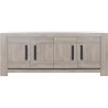 Buffet bas - Boston - Chene gris clair - 4 portes - 2 étageres - Gami