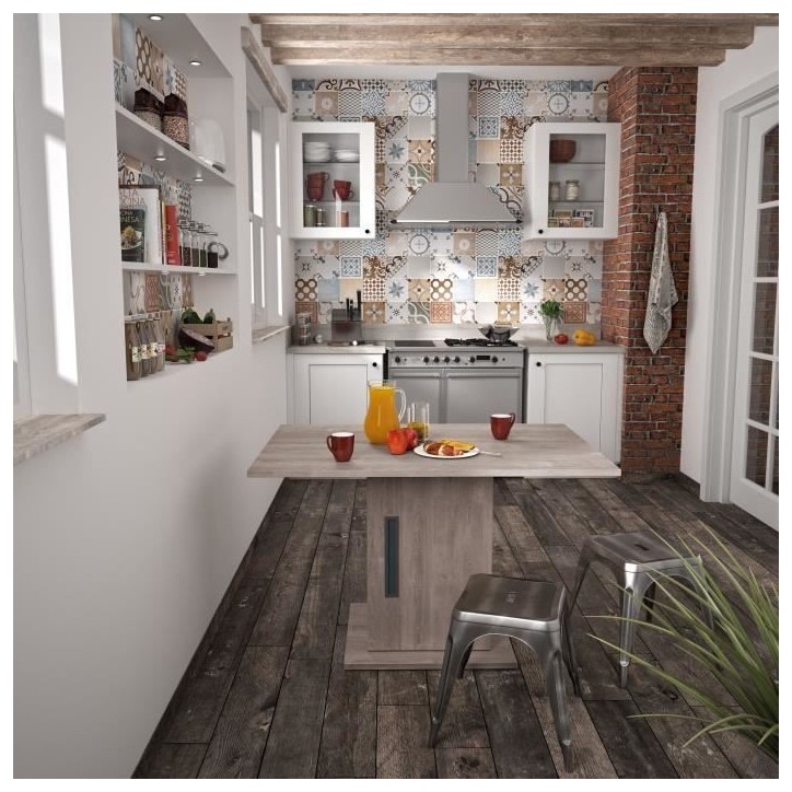 Table a manger - Boston - Rectangulaire - Pied fut - 6 personnes - L 120 x P 80 x H 76 cm - Gami