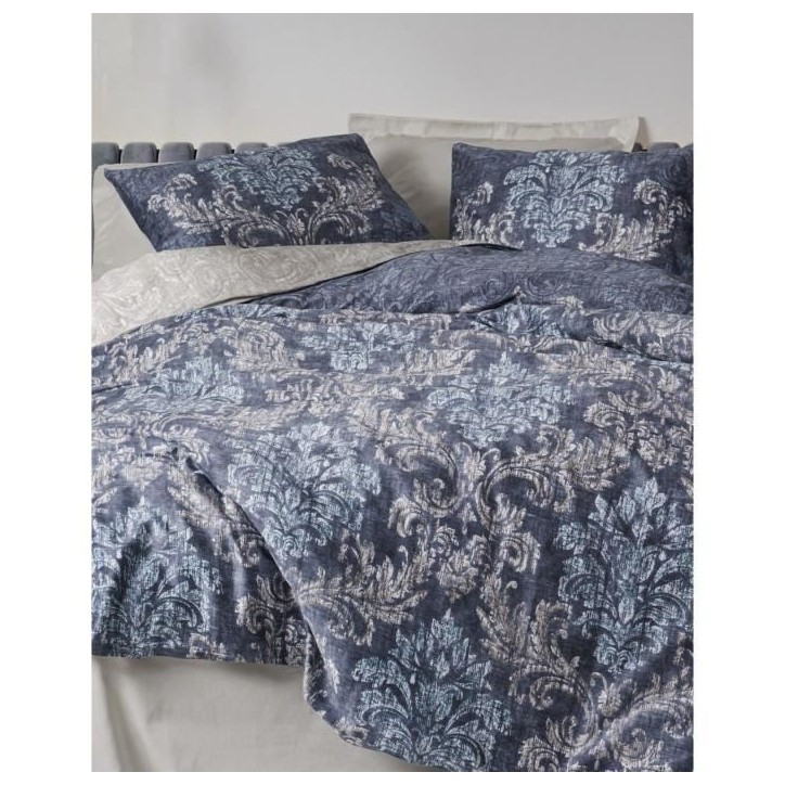 Parure de lit - 1 housse de couette 220 x 240 cm + 2 taies d'oreiller 60 x 60 cm - Satiné 100% coton - Beige
