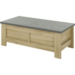 Table basse - Broceliande - Rectangulaire - Aspect minéral et chene c