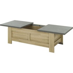 Table basse - Broceliande - Rectangulaire - Aspect minéral et chene c