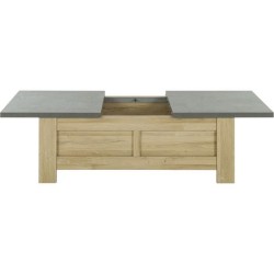 Table basse - Broceliande - Rectangulaire - Aspect minéral et chene c