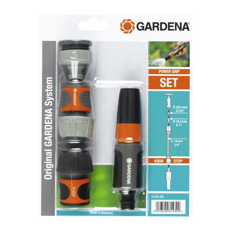 GARDENA Nécessaire de base 20/27 – Adapté tuyau Ø19mm – Compati