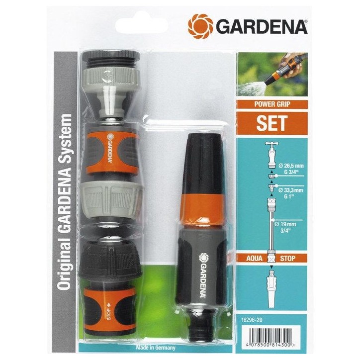 GARDENA Nécessaire de base 20/27 – Adapté tuyau Ø19mm – Compatibilité Original GARDENA System –Kit complet– Garantie