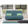 COMFORT BULTEX Banquette clic-clac - 3 places - Tissu bleu + Coussins