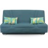 COMFORT BULTEX Banquette clic-clac - 3 places - Tissu bleu + Coussins