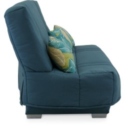 COMFORT BULTEX Banquette clic-clac - 3 places - Tissu bleu + Coussins