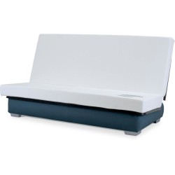 COMFORT BULTEX Banquette clic-clac - 3 places - Tissu bleu + Coussins