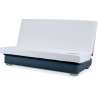 COMFORT BULTEX Banquette clic-clac - 3 places - Tissu bleu + Coussins