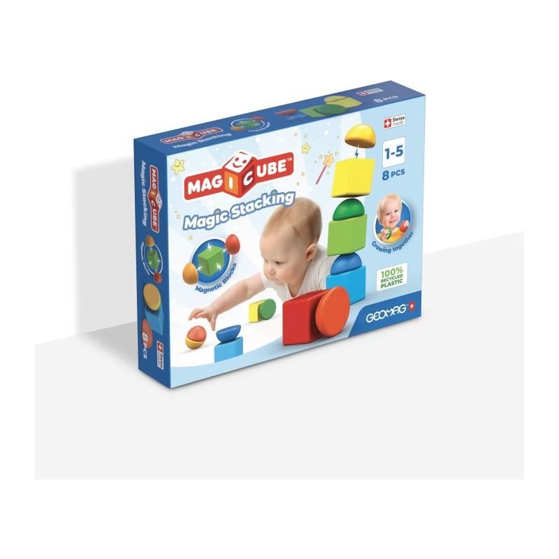Blocs magnétiques - GEOMAG - Magicube 061 - 8 pieces - Empilables - P Blocs magnétiques - GEOMAG - Magicube 061 - 8 pieces - Empilables - P