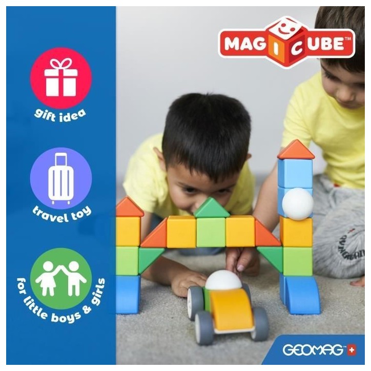 Blocs magnétiques - GEOMAG - Magicube 061 - 8 pieces - Empilables - Plastique recyclé Blocs magnétiques - GEOMAG - Magicube 061 - 8 pieces - Empilables - Plastique recyclé