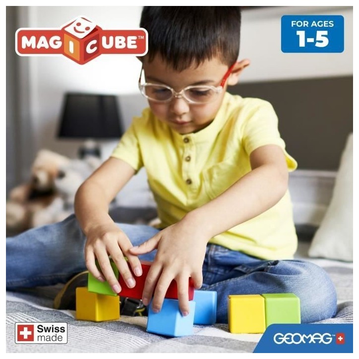 Jeu de construction magnétique - GEOMAG - Magicube Recycled Creative Set - 8 pieces - Plastique recyclé - Des 1 an Jeu de construction magnétique - GEOMAG - Magicube Recycled Creative Set - 8 pieces - Plastique recyclé - Des 1 an