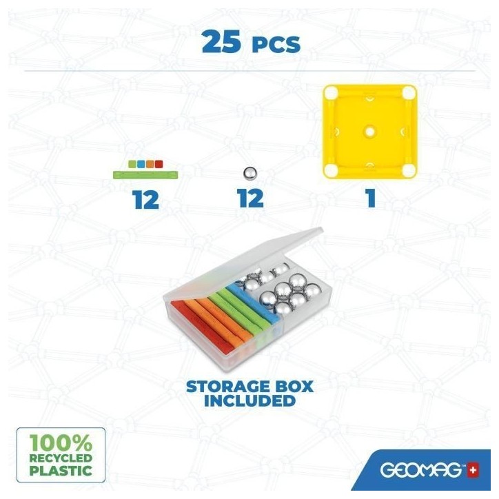 Jeu de construction magnétique - GEOMAG - Supercolor - 25 pieces - Magnétique - Des 3 ans Jeu de construction magnétique - GEOMAG - Supercolor - 25 pieces - Magnétique - Des 3 ans