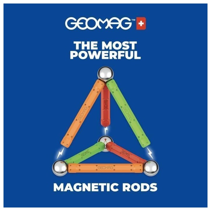 Jeu de construction magnétique - GEOMAG - Supercolor - 25 pieces - Magnétique - Des 3 ans Jeu de construction magnétique - GEOMAG - Supercolor - 25 pieces - Magnétique - Des 3 ans